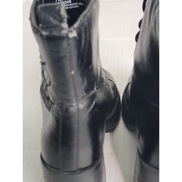 VGT No Boundaries 90s Y2K Black Chunky Platform Heel Boots Lace Up 7 Goth Grunge - Picture 7 of 14